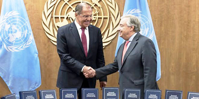 Lavrov, Guterres discuss situation in Syria Lavrov, Guterres discuss situation in Syria