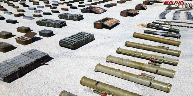 Weapons, ammo uncovered in Hama, Sweida and Deir Ezzor Weapons, ammo uncovered in Hama, Sweida and Deir Ezzor