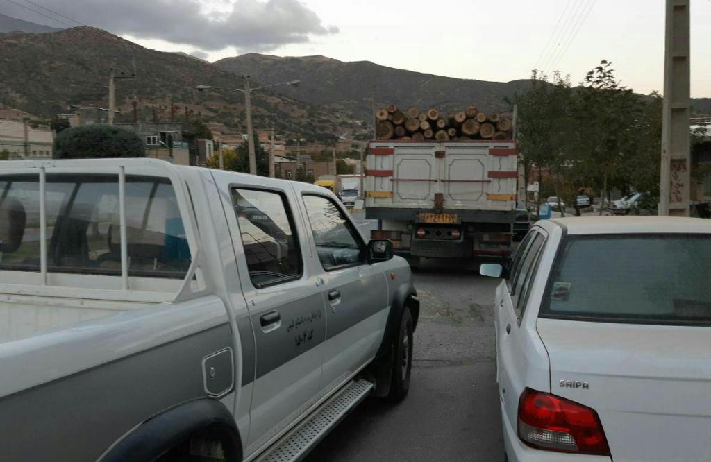 محموله چوب قاچاق در سروآباد توقيف شد