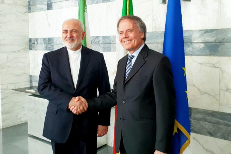 Zarif und sein italienischer Amtskollegen diskutieren europäischen Zahlungsmechanismus in Rom Zarif und sein italienischer Amtskollegen diskutieren europäischen Zahlungsmechanismus in Rom
