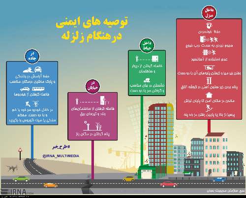 توصیه های ایمنی در زمان وقوع  زلزله