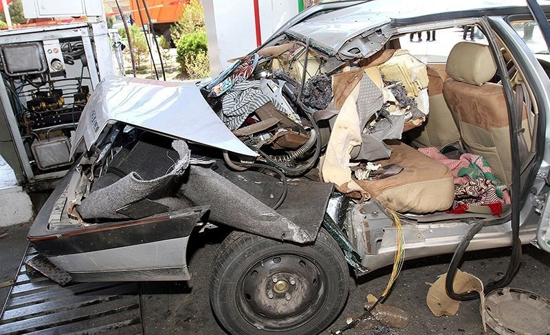 راننده خودرو بر اثر انفجار مخزن گاز جان باخت