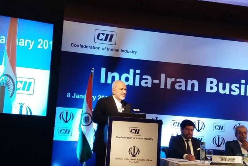 FM Zarif: No power able to put road-block on Iran-India ties FM Zarif: No power able to put road-block on Iran-India ties