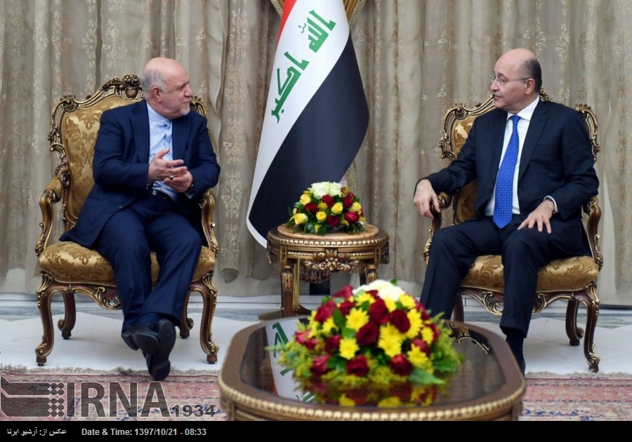 ایران عراق تعلقات خطی امن و استحکام کے مفاد میں ہیں: صدر صالح ایران عراق تعلقات خطی امن و استحکام کے مفاد میں ہیں: صدر صالح