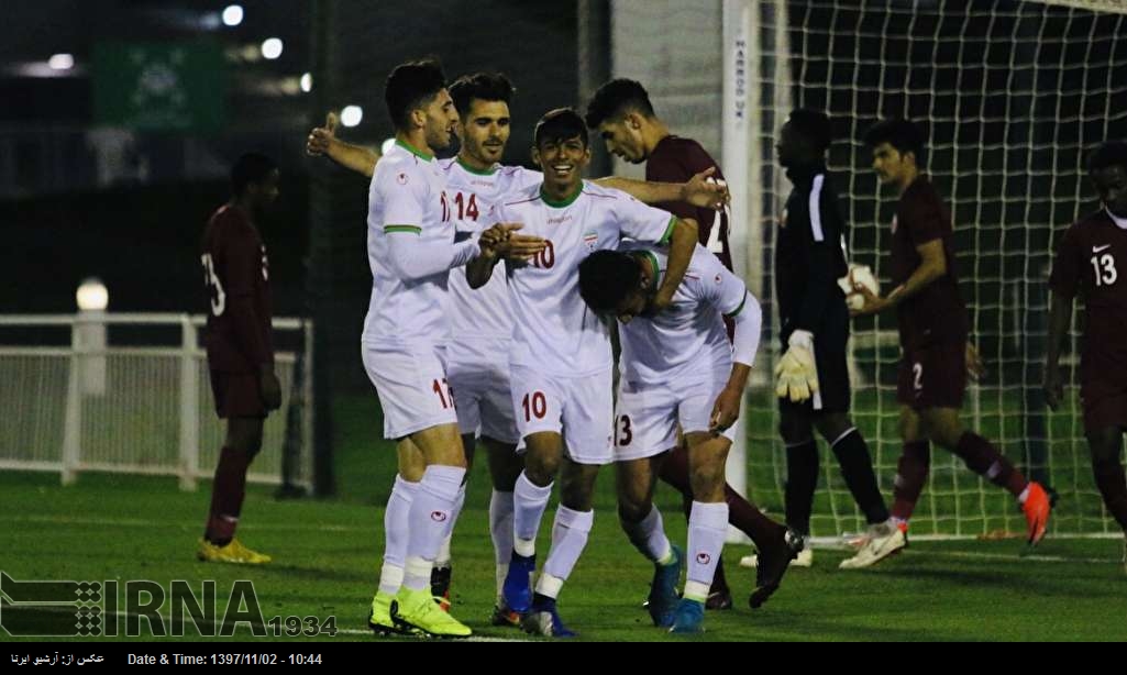 ایران کی جونیئر فٹ بال ٹیم کی قطر کو شکست ایران کی جونیئر فٹ بال ٹیم کی قطر کو شکست