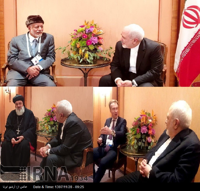 Dışişleri Bakanı Zarif, Ummanlı mevkidaşı ve Dünya Ekonomi Forumu Başkanı ile ayrı ayrı görüştü Dışişleri Bakanı Zarif, Ummanlı mevkidaşı ve Dünya Ekonomi Forumu Başkanı ile ayrı ayrı görüştü