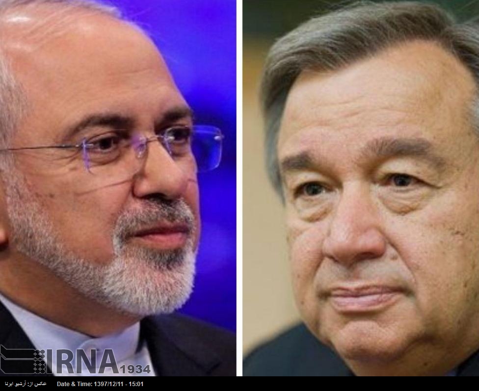 Dışişleri Bakanı Zarif, BM Genel Sekreteri ile telefon görüşmesi yaptı Dışişleri Bakanı Zarif, BM Genel Sekreteri ile telefon görüşmesi yaptı