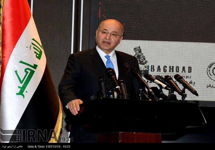 Irak Cumhurbaşkanı, Ruhani’nin Irak ziyaretinin önemini vurguladı Irak Cumhurbaşkanı, Ruhani’nin Irak ziyaretinin önemini vurguladı