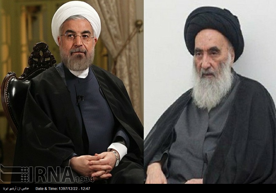 Cumhurbaşkanı Ruhani, Ayetullah Sistani ile görüştü Cumhurbaşkanı Ruhani, Ayetullah Sistani ile görüştü
