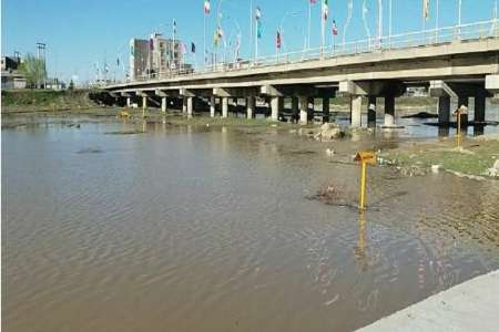 آب پس از 20 سال در رودخانه ليلان چاي مياندوآب جاري شد