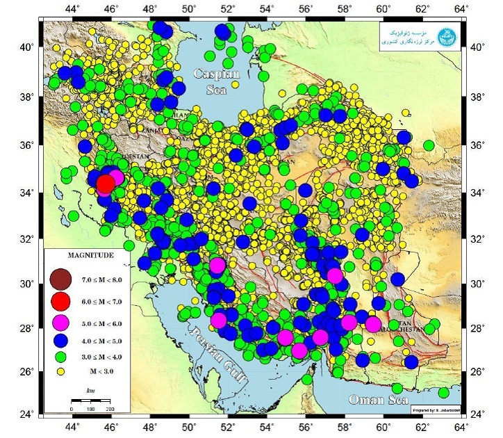 ژئوفیزیك دانشگاه تهران بیش از14500 زمین لرزه ثبت كرد