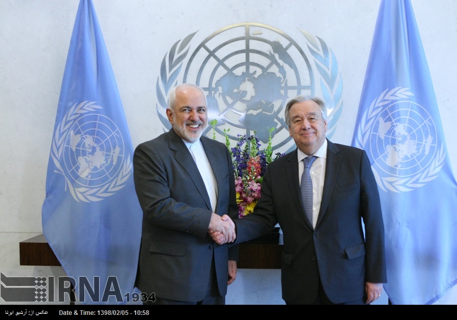 El ministro Zarif se reúne con el secretario general de la ONU El ministro Zarif se reúne con el secretario general de la ONU