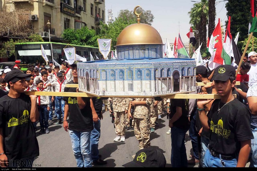 راهپيمايي روز جهاني قدس در دمشق برگزار مي شود راهپيمايي روز جهاني قدس در دمشق برگزار مي شود
